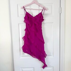 NEW Abercrombie and Fitch Elegant Pink Ruffle Dress Size XXSP